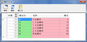 締日マスタ
